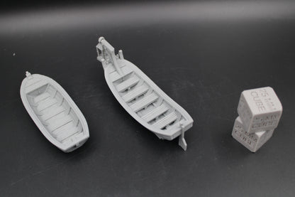 Tabletop Terrain Fantasy Boat Rowboat Ferry Set of 2 Dnd RPG Wargame Skirmish
