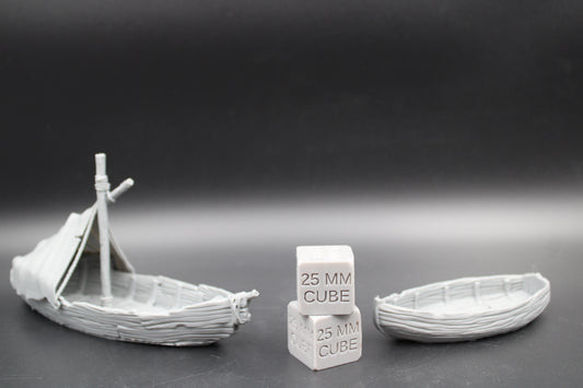 Tabletop Terrain Fantasy Boat Sailboat Ship Set of 2 Dnd RPG Wargame Skirmish