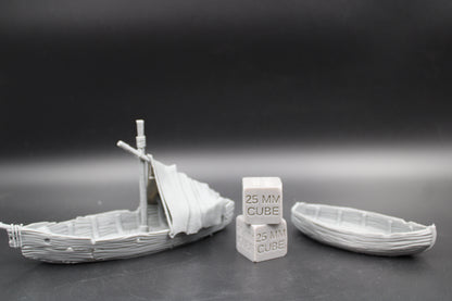 Tabletop Terrain Fantasy Boat Sailboat Ship Set of 2 Dnd RPG Wargame Skirmish