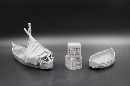 Tabletop Terrain Fantasy Boat Sailboat Ship Set of 2 Dnd RPG Wargame Skirmish