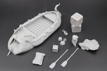 Tabletop Terrain Fantasy Boat Barge River Swamp Trader Merchant Dnd RPG Wargame Skirmish
