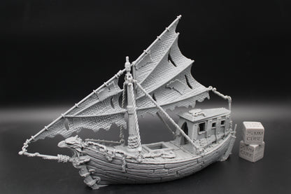 Tabletop Terrain Fantasy Sloop Sailboat Ship Boat Dnd RPG Wargame Skirmish