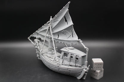 Tabletop Terrain Fantasy Sloop Sailboat Ship Boat Dnd RPG Wargame Skirmish