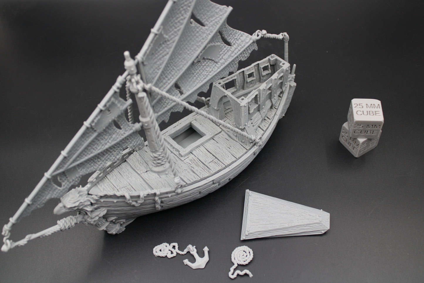 Tabletop Terrain Fantasy Sloop Sailboat Ship Boat Dnd RPG Wargame Skirmish