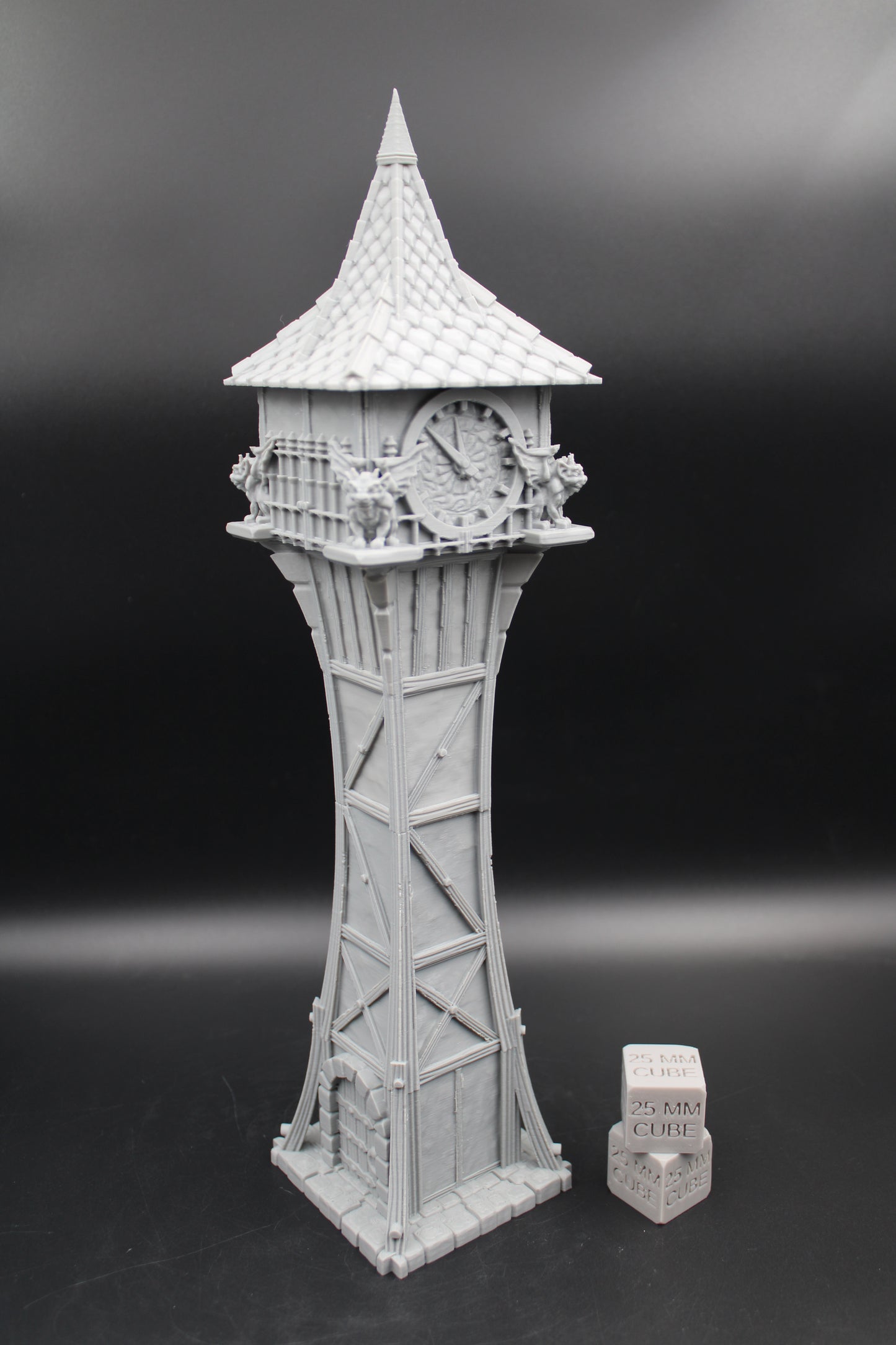 Tabletop Terrain Clock Tower Wargame Skirmish 28mm