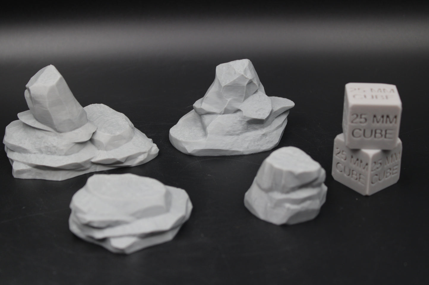 Tabletop Terrain Rock Pile Scatter Small 4 Piece Wargame Skirmish 28mm