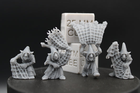 Cave Goblin Catchers x4 32mm Miniature Dnd Skirmish HQuest Oldhammer