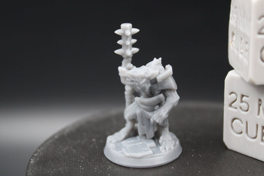 Giant Rat Ratfolk Fighter Spiked Club 32mm Miniature Dnd Skirmish