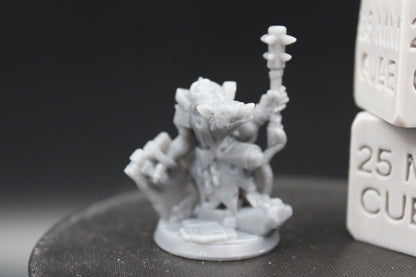 Giant Rat Ratfolk Fighter Spiked Club Shield 32mm Miniature Dnd Skirmish