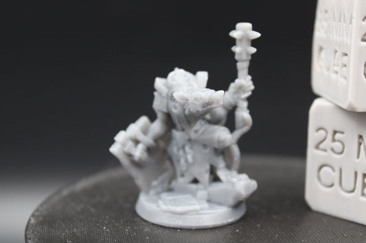 Giant Rat Ratfolk Fighter Spiked Club Shield 32mm Miniature Dnd Skirmish