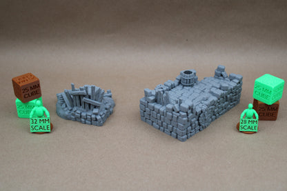 Tabletop Terrain 17 Plus Piece Ruin Scatter Table Set 28mm skirmish rpg wargame