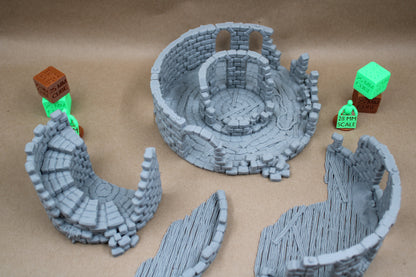 Tabletop Terrain Large Double Tower 3 Story Ruin 28mm skirmish rpg wargame