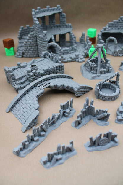 Tabletop Terrain 17 Plus Piece Ruin Scatter Table Set 28mm skirmish rpg wargame