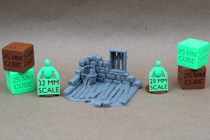 Tabletop Terrain Corner Ruin Section Barrel 28mm skirmish rpg wargame