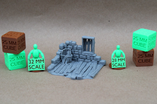 Tabletop Terrain Corner Ruin Section Barrels 28mm skirmish rpg wargame