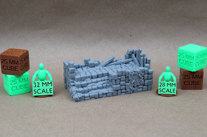 Tabletop Terrain Platform Barricade Stairs Ruin Section 28mm skirmish rpg wargame