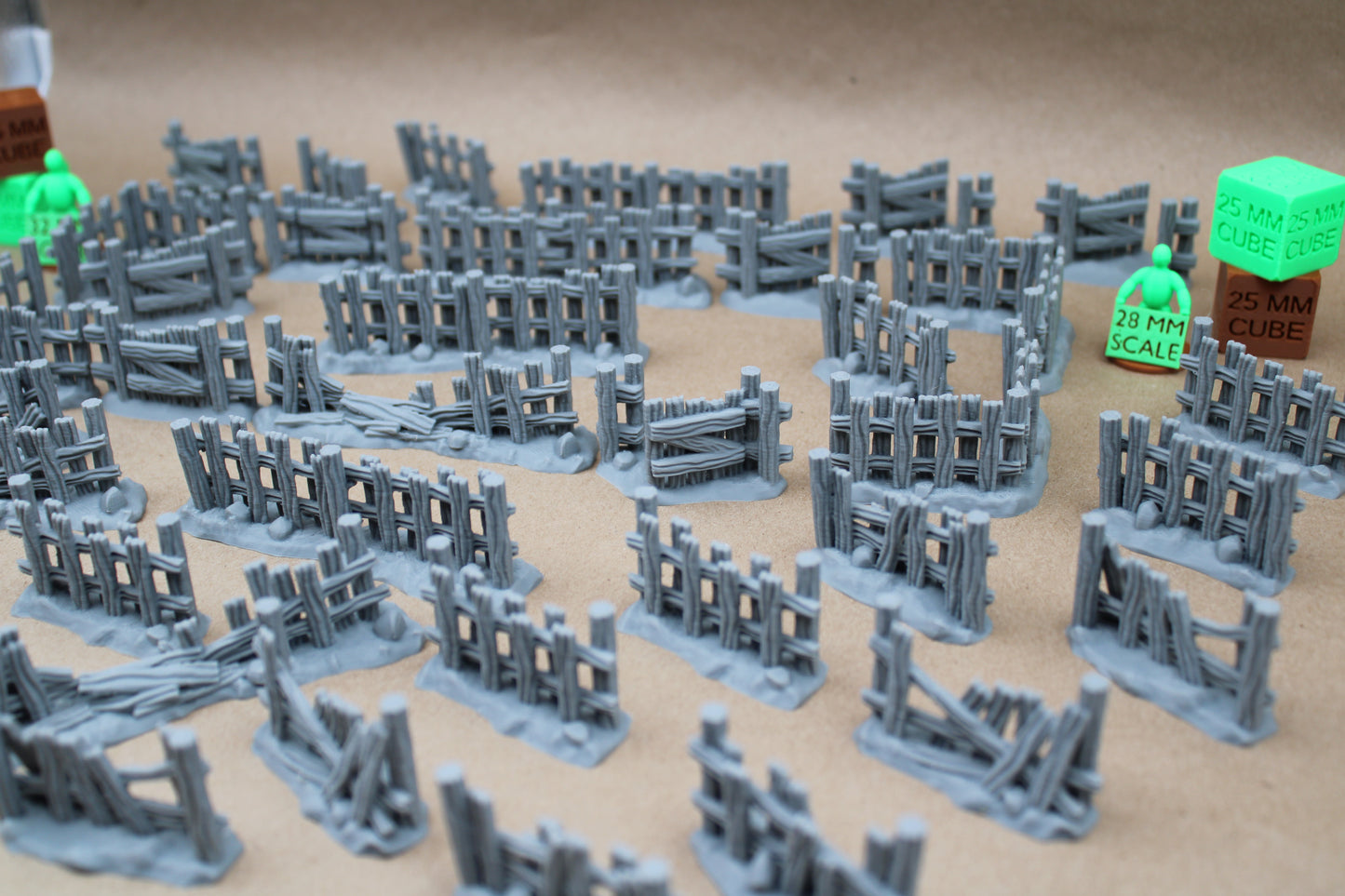 Tabletop Terrain Wood Fence Farm Ruin 36 Piece Set 28mm skirmish rpg wargame