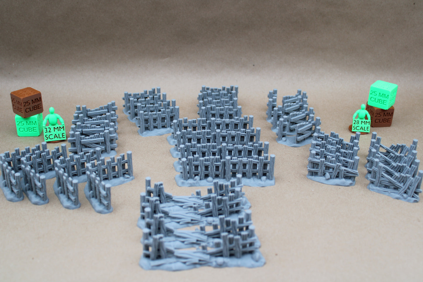 Tabletop Terrain Wood Fence Farm Ruin 36 Piece Set 28mm skirmish rpg wargame