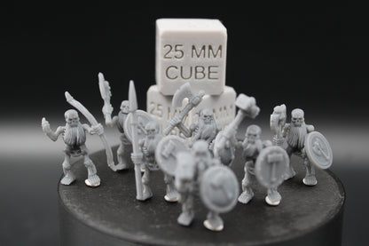Dwarf Skeleton Horde Set of 7 32mm Miniature Dnd Skirmish HQuest