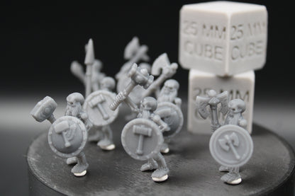 Dwarf Skeleton Horde Set of 7 32mm Miniature Dnd Skirmish HQuest