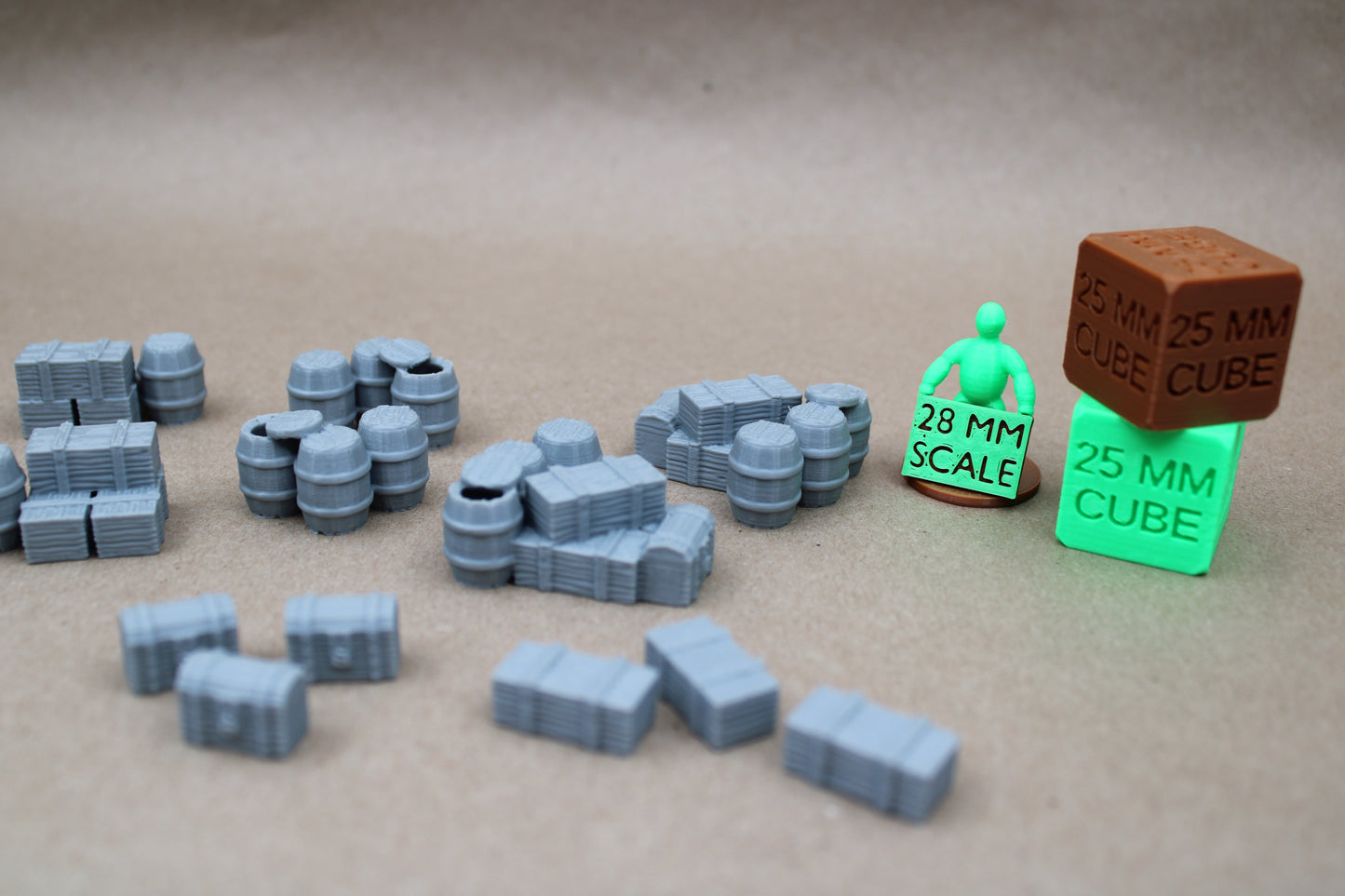 Tabletop Terrain Barrel Crate Chest Scatter Loot Marker Dnd RPG Wargame Skirmish 28mm