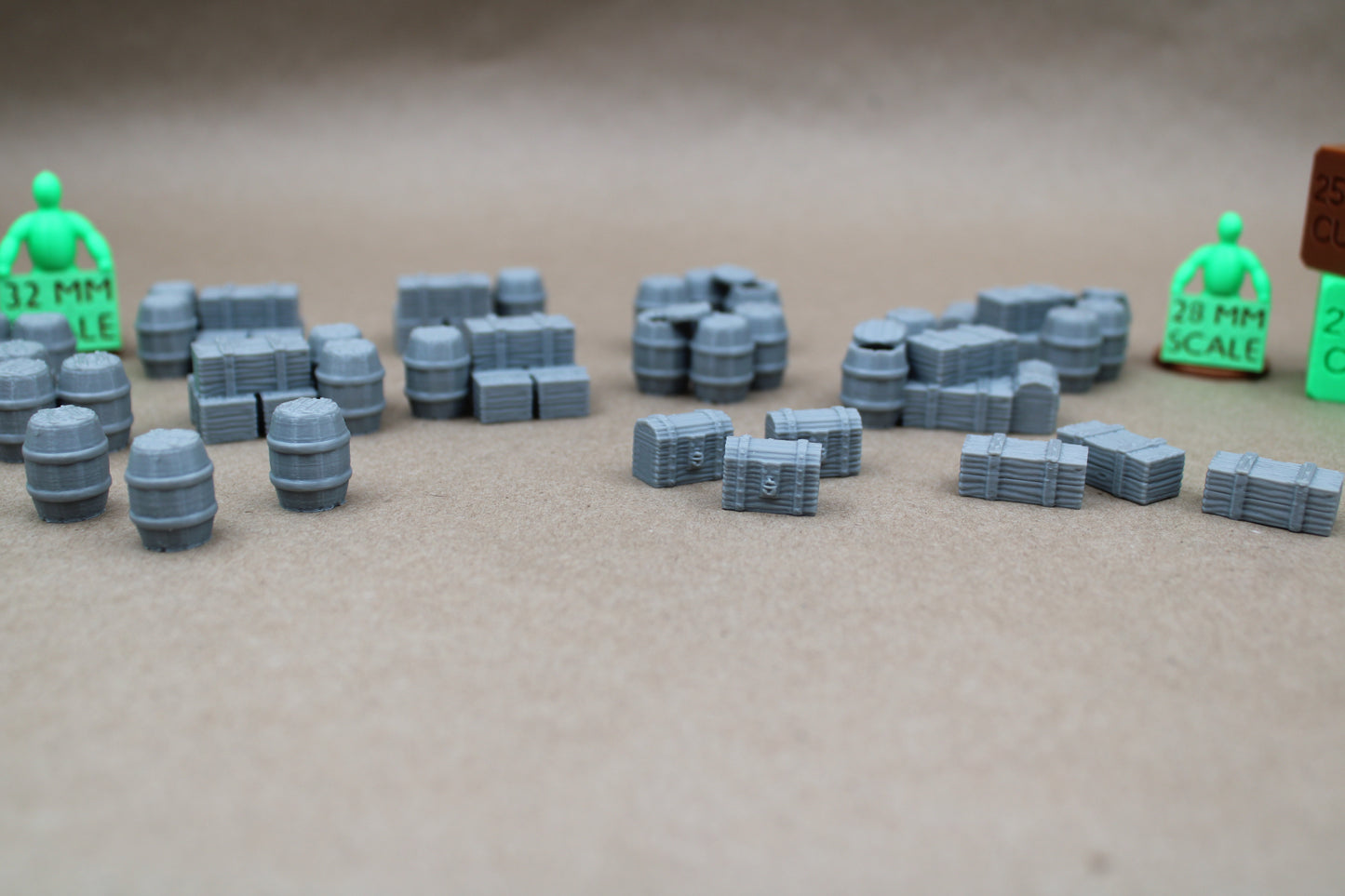 Tabletop Terrain Barrel Crate Chest Scatter Loot Marker Dnd RPG Wargame Skirmish 28mm