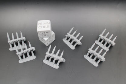 Tabletop Terrain Fantasy Spiked Barricade Scatter Set of 6 Ruin Dnd RPG wargame skirmish 28-32mm