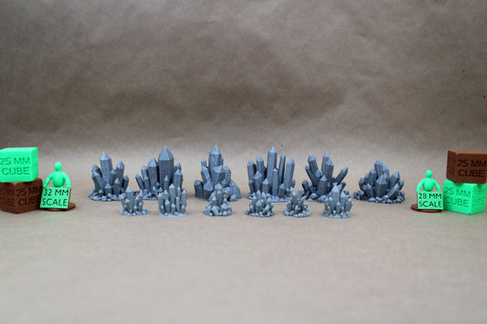 Tabletop Terrain Magical Crystal Scatter Set Piles 28mm skirmish rpg wargame