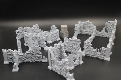 Tabletop Terrain Scatter Ruin Walls Set A Dnd RPG wargame skirmish 28-32mm