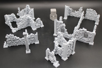 Tabletop Terrain Scatter Ruin Walls Set A Dnd RPG wargame skirmish 28-32mm