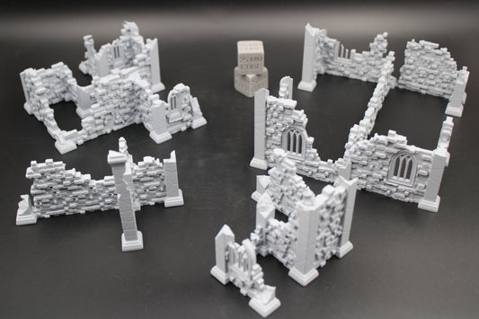 Tabletop Terrain Scatter Ruin Walls Set A Dnd RPG wargame skirmish 28-32mm