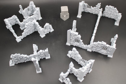 Tabletop Terrain Scatter Ruin Walls Set A Dnd RPG wargame skirmish 28-32mm
