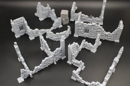Tabletop Terrain Scatter Ruin Walls Set B Dnd RPG wargame skirmish 28-32mm