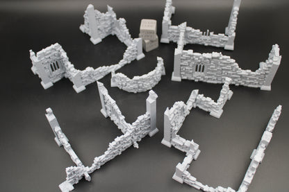 Tabletop Terrain Scatter Ruin Walls Set B Dnd RPG wargame skirmish 28-32mm