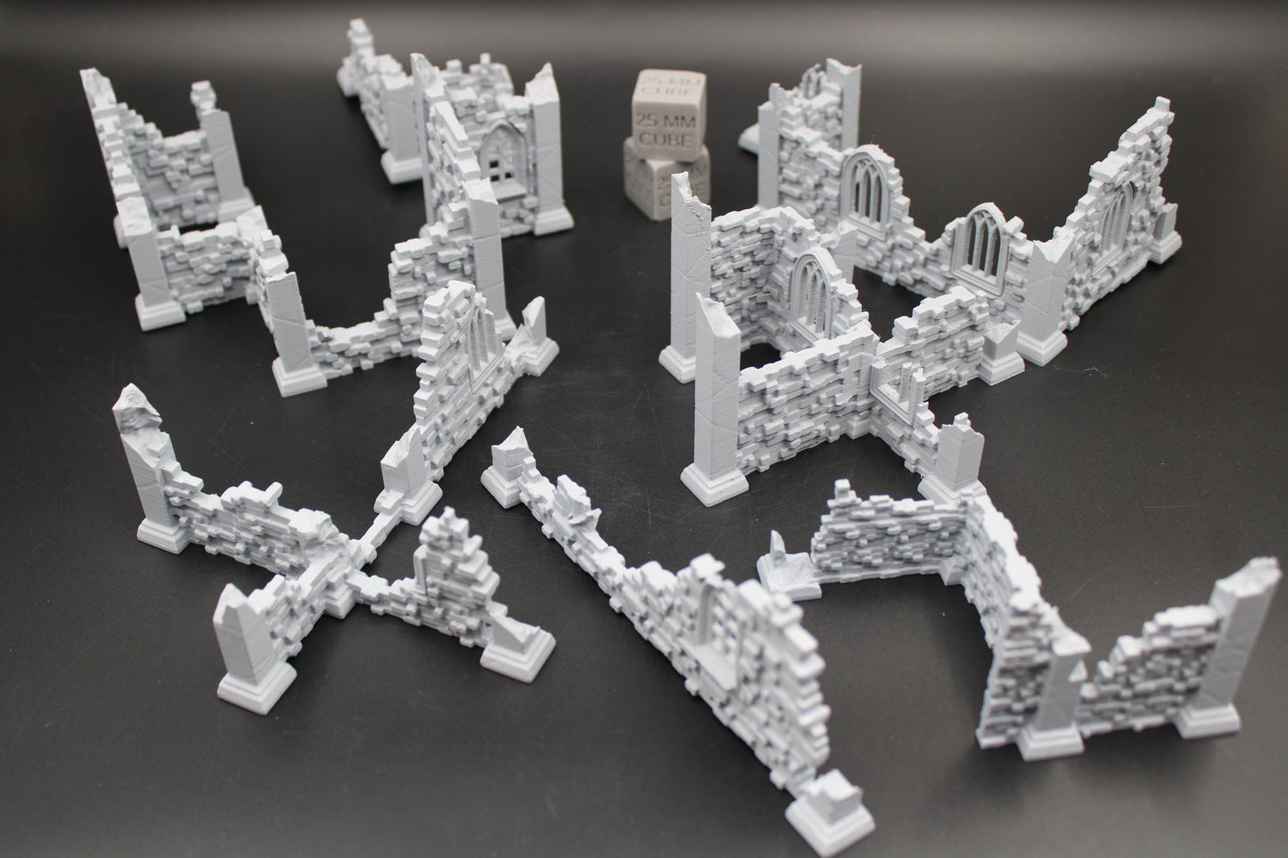 Tabletop Terrain Scatter Ruin Walls Set C Dnd RPG wargame skirmish 28-32mm