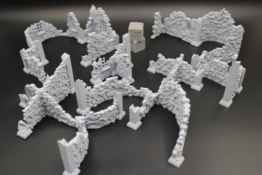 Tabletop Terrain Scatter Ruin Walls Set F Dnd RPG wargame skirmish 28-32mm