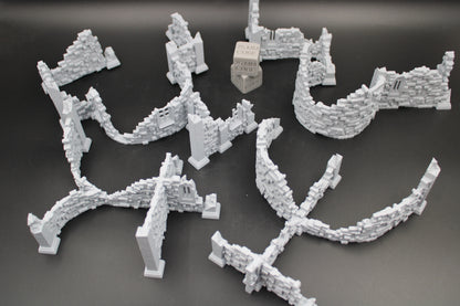Tabletop Terrain Scatter Ruin Walls Set F Dnd RPG wargame skirmish 28-32mm