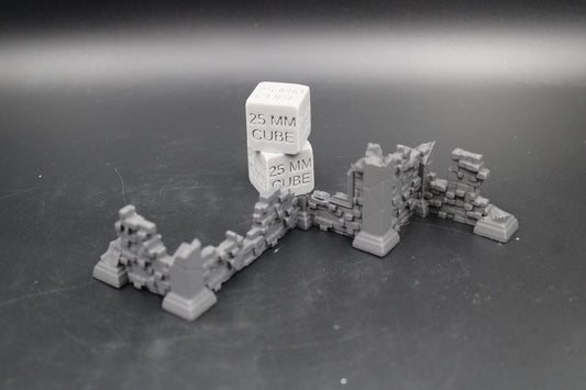 Tabletop Terrain Scatter Ruin Walls Straight Corners Long Dnd RPG wargame skirmish 28-32mm