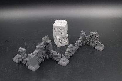 Tabletop Terrain Scatter Ruin Walls Straight Corners Long Dnd RPG wargame skirmish 28-32mm