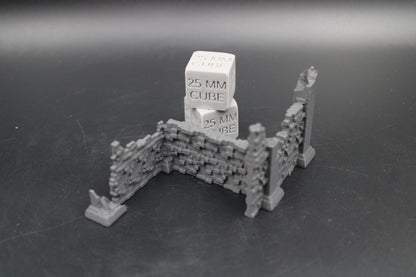 Tabletop Terrain Scatter Ruin Walls Straight Corners Short Dnd RPG wargame skirmish 28-32mm
