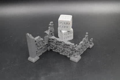 Tabletop Terrain Scatter Ruin Walls Straight Corners Short Dnd RPG wargame skirmish 28-32mm