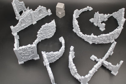 Tabletop Terrain Scatter Ruin Walls Set E Dnd RPG wargame skirmish 28-32mm