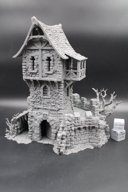 Tabletop Terrain Fantasy Estate Castle Tower Ruin Dnd RPG wargame skirmish 28-32mm