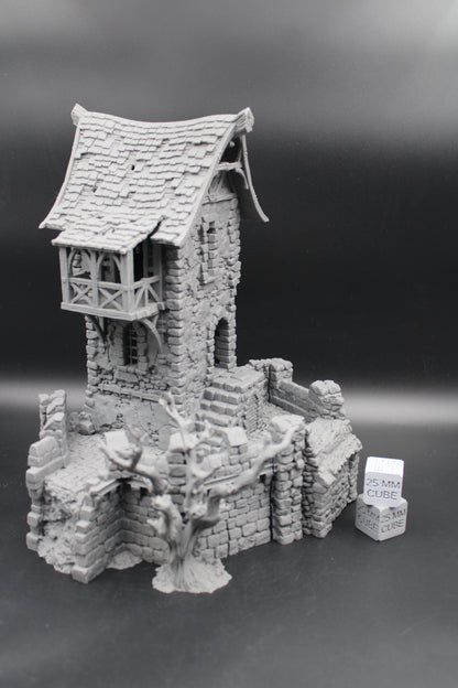 Tabletop Terrain Fantasy Estate Castle Tower Ruin Dnd RPG wargame skirmish 28-32mm