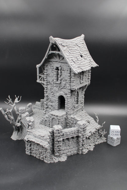 Tabletop Terrain Fantasy Estate Castle Tower Ruin Dnd RPG wargame skirmish 28-32mm