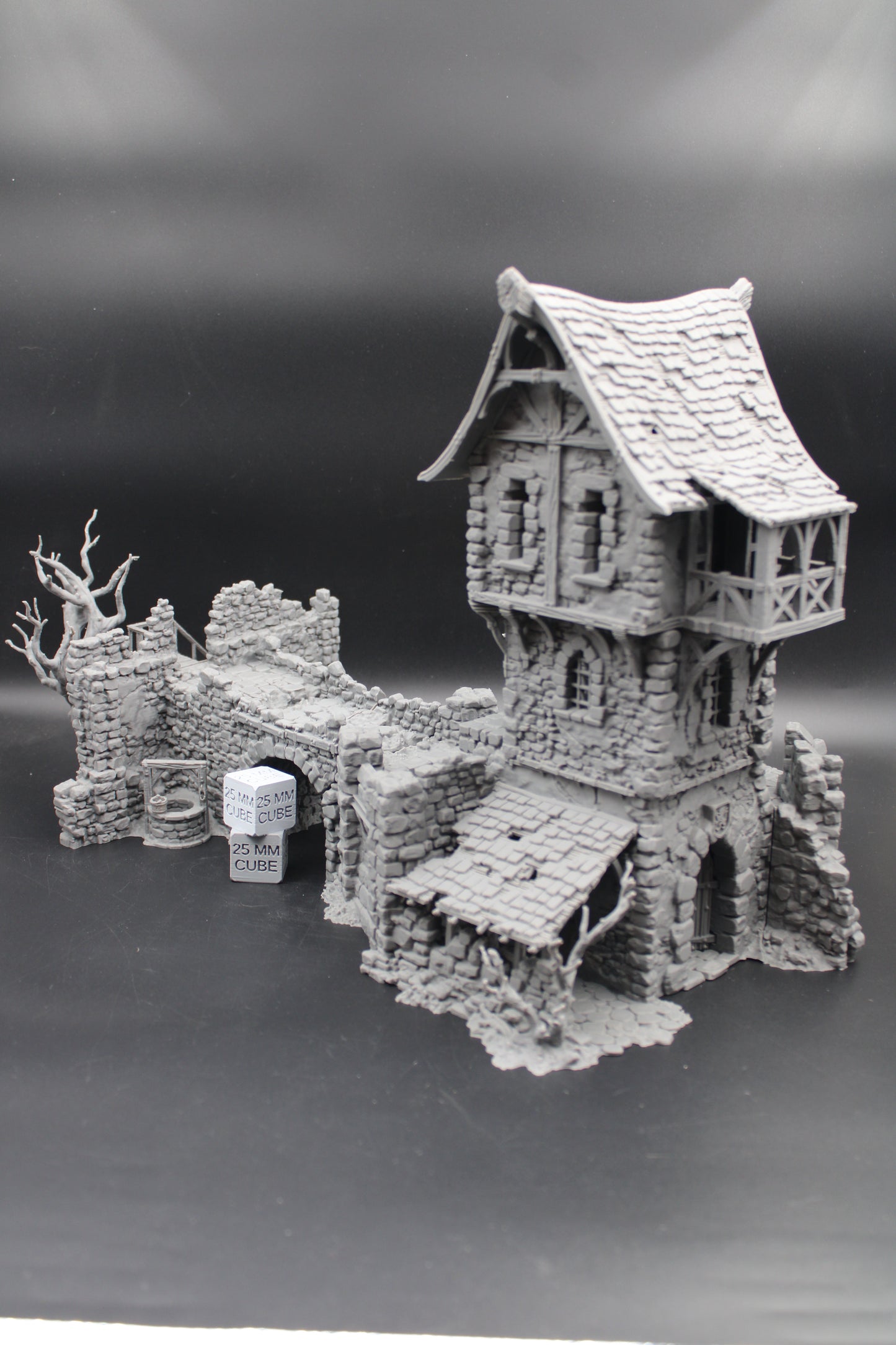 Tabletop Terrain Fantasy Estate Bridge Castle Tower Ruin Dnd RPG wargame skirmish 28-32mm