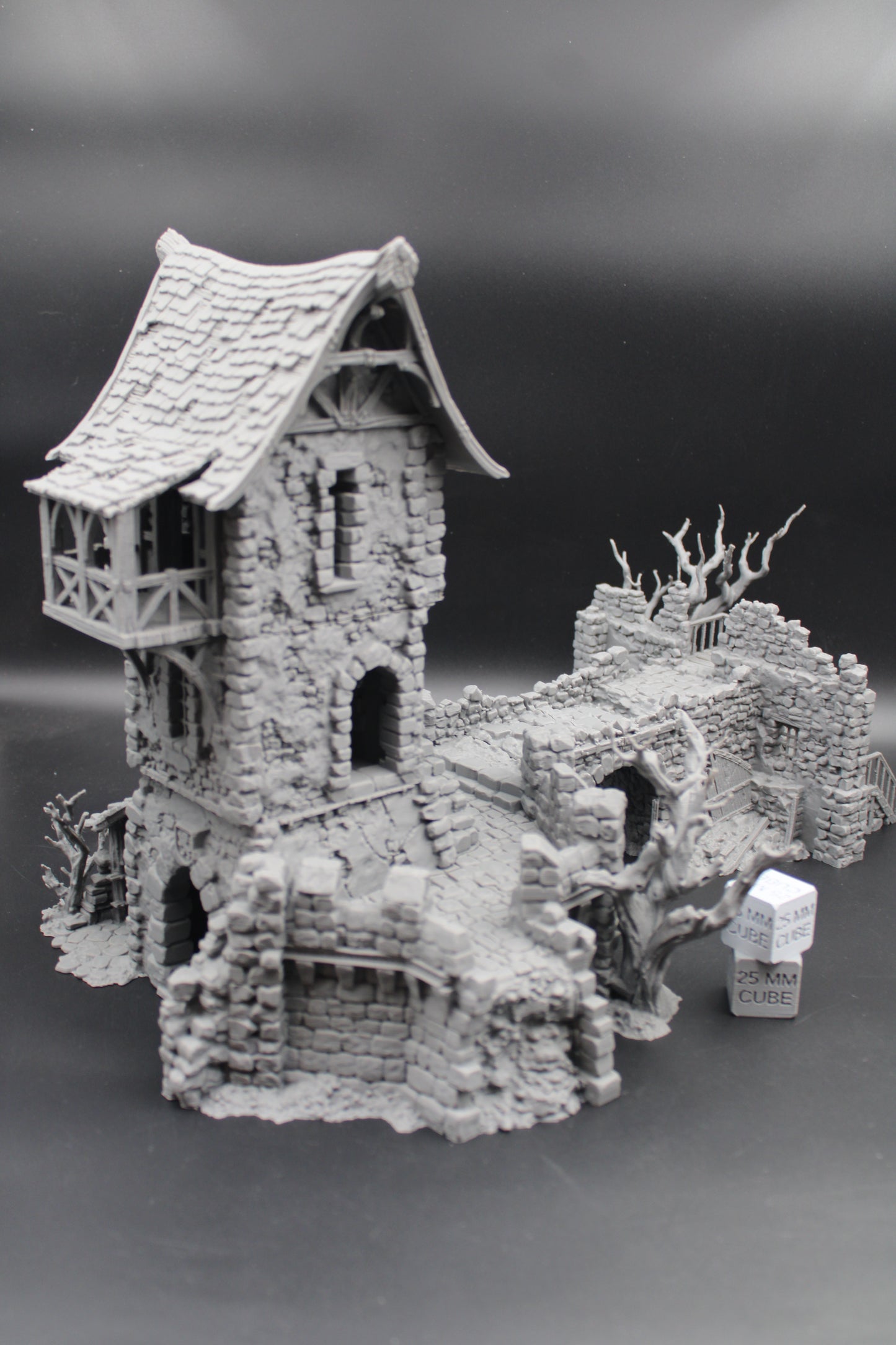 Tabletop Terrain Fantasy Estate Bridge Castle Tower Ruin Dnd RPG wargame skirmish 28-32mm