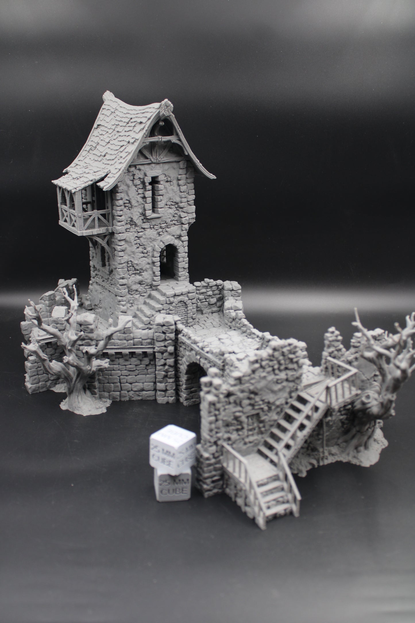 Tabletop Terrain Fantasy Estate Bridge Castle Tower Ruin Dnd RPG wargame skirmish 28-32mm