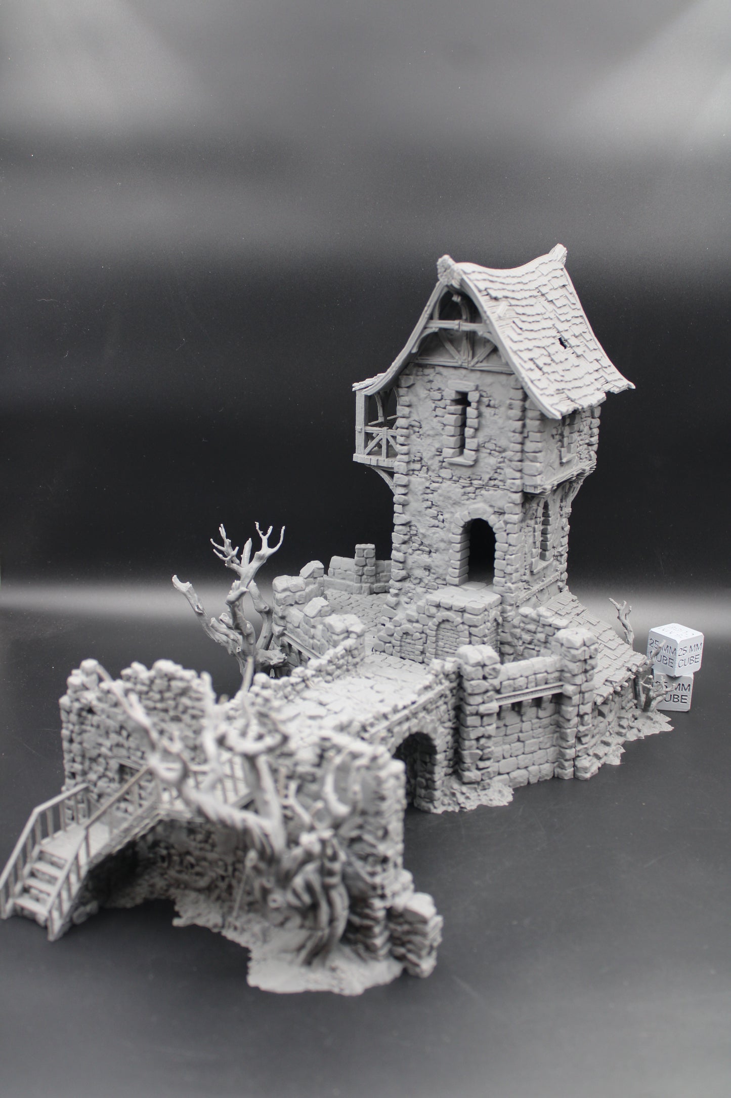 Tabletop Terrain Fantasy Estate Bridge Castle Tower Ruin Dnd RPG wargame skirmish 28-32mm