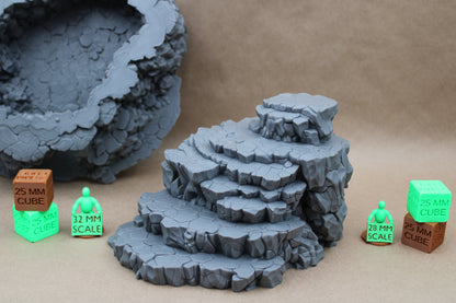 Tabletop Terrain Stone Rock Cave Steps Stairs Lookout 28mm skirmish rpg wargame